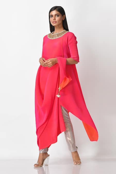 Kiran Uttam Ghosh Pleated Asymmetric Tunic 