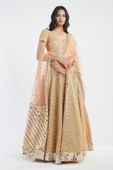 Abhinav Mishra Mirror Embellished Bridal Lehenga Set 