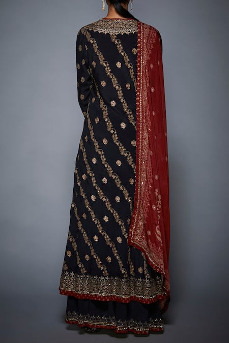 RI.Ritu Kumar Silk Chanderi Kurta Palazzo Set 