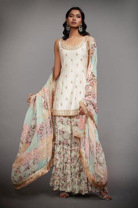 RI.Ritu Kumar  Silk Kurta Gharara Set 