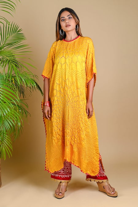 Dyelogue Gajji Silk Bandhani Tunic 