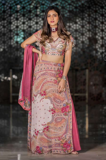 RI.Ritu Kumar Printed Lehenga Set 