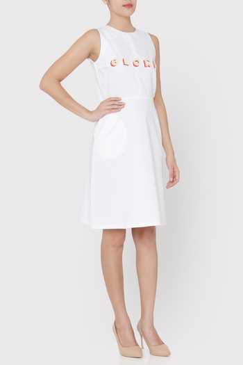 Three Piece Company_White Cotton Dress _Online_at_Aza_Fashions