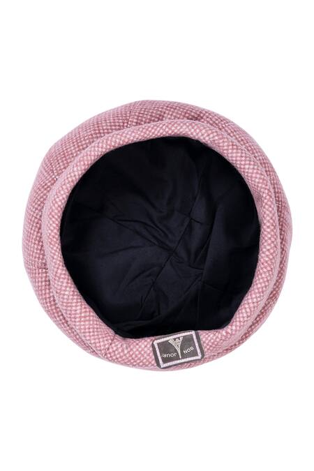 Buy_Hair Drama CO_Pink Broach Embellished Emily In Paris Metal Beret_Online_at_Aza_Fashions
