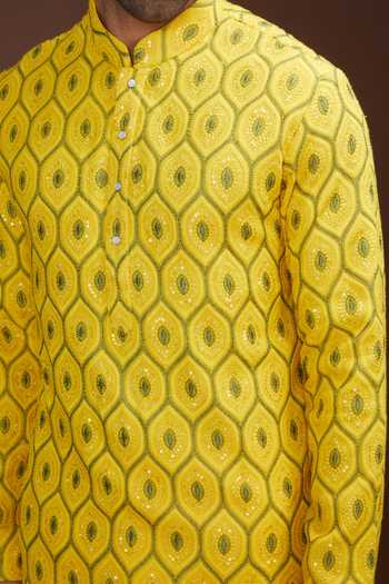 Buy Kasbah Yellow Georgette, Cotton Sequins, Embroidery Thread Work Kurta Set Online at Aza Fashions Buy_Kasbah_Yellow Georgette, Cotton Sequins, Embroidery Thread Work Kurta Set _Online_at_Aza_Fashions