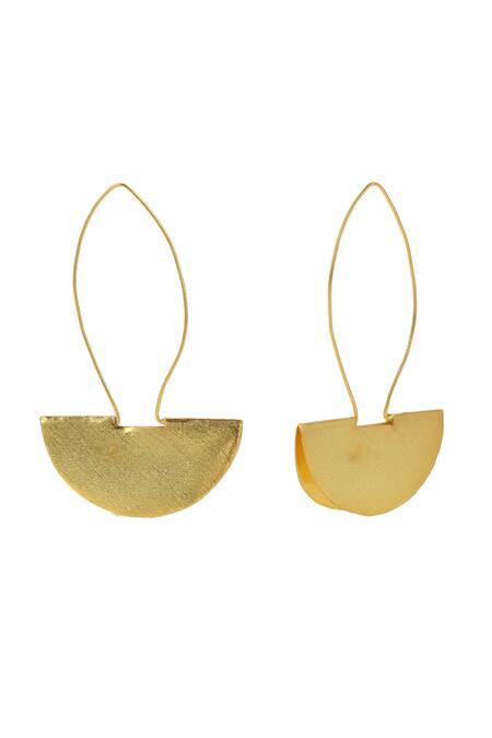 Buy_Ishhaara_Gold Plated Taco Shaped Dangler Earrings _Online_at_Aza_Fashions