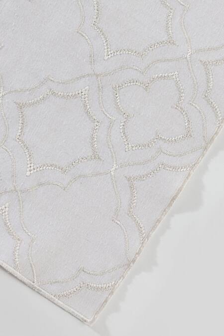 Buy_Table Manners_Off White Cloth Symmetry Placemats_Online_at_Aza_Fashions