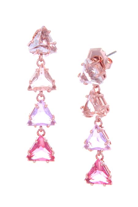 Buy Ishhaara Pink Crystals Triangle Shaped Earrings Online at Aza Fashions Buy_Ishhaara_Pink Crystals Triangle Shaped Earrings _Online_at_Aza_Fashions