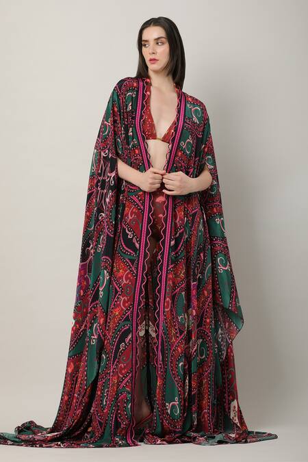 Buy Limerick By Abirr N' Nanki Multi Color Cole Mutli Motif Cape Online at Aza Fashions Buy_Limerick By Abirr N' Nanki_Multi Color Cole Mutli Motif Cape _Online_at_Aza_Fashions