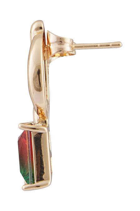 Buy_Minaki_Green Stones Embellished Earrings_Online_at_Aza_Fashions