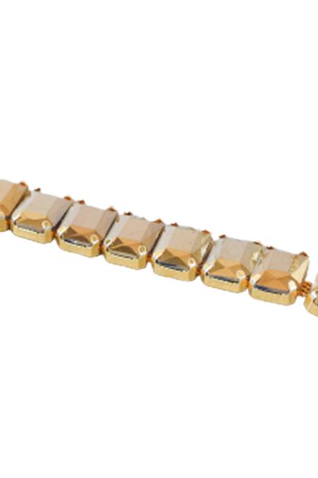 Buy_The Jewel Factor_Gold Plated Crystal Embellished Choker Necklace_Online_at_Aza_Fashions