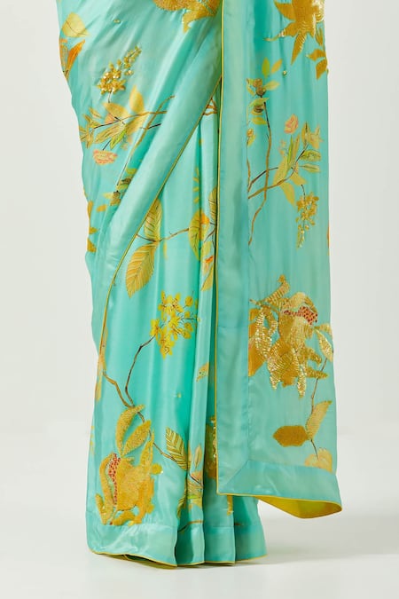 Buy Label Earthen Blue Silk Sequins, Embroidery Split Asmaani Jaak Sitara Saree With Blouse Online at Aza Fashions Buy_Label Earthen_Blue Silk Sequins, Embroidery Split Asmaani Jaak Sitara Saree With Blouse _Online_at_Aza_Fashions
