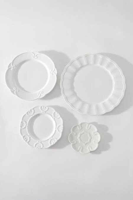 Buy_Table Manners_White Bone China Magic Of Classic Dinner Set_Online_at_Aza_Fashions