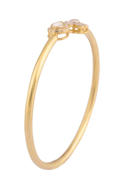 Buy_Ivorine_Gold Plated Embellished Floral Bracelet _Online_at_Aza_Fashions