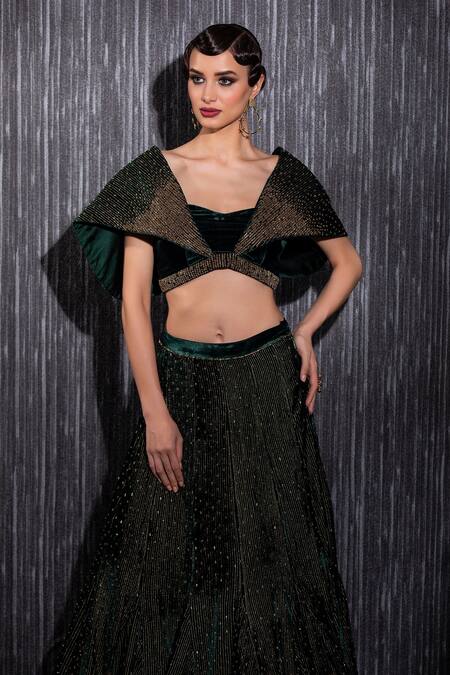 Buy Shilpi Gupta Black Silk, Velvet Beads Sweetheart Neck Embroidered Blouse And Lehenga Set Online at Aza Fashions Buy_Shilpi Gupta_Black Silk, Velvet Beads Sweetheart Neck Embroidered Blouse And Lehenga Set _Online_at_Aza_Fashions