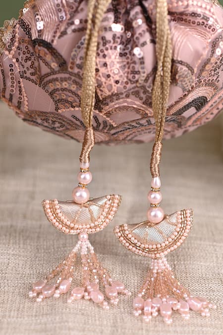 Buy_Miar Designs_Pink Sequin Seher Hand Embroidered Potli Bag_Online_at_Aza_Fashions