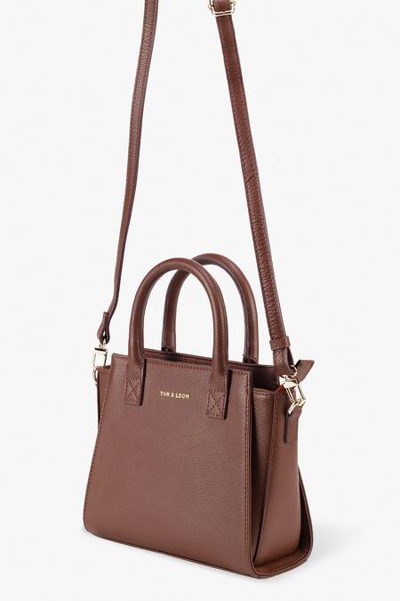 Buy_Tan & Loom_Brown Textured Pebble Grain Sling Bag _Online_at_Aza_Fashions