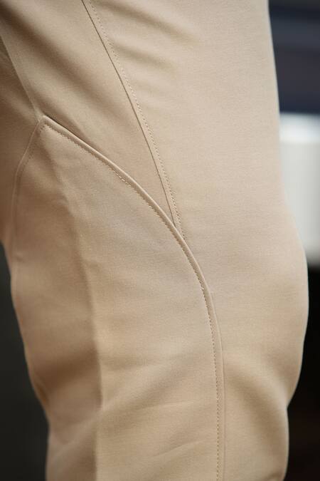 Buy_Raw & Rustic By Niti Bothra_Beige Cotton Solid Breeches_Online_at_Aza_Fashions
