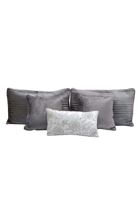 Buy H2h Grey Velvet Slate Royal Bedcover Set Online at Aza Fashions Buy_H2h_Grey Velvet Slate Royal Bedcover Set_Online_at_Aza_Fashions