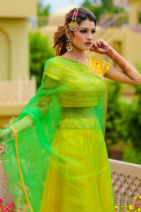 Buy Kanj By Priyanka A Sakhuja Yellow Upada Sequin, Silk Thread And Pearl Paroo Sharara Embroidered Blouse Set Online at Aza Fashions Buy_Kanj By Priyanka A Sakhuja_Yellow Upada Sequin, Silk Thread And Pearl Paroo Sharara Embroidered Blouse Set _Online_at_Aza_Fashions