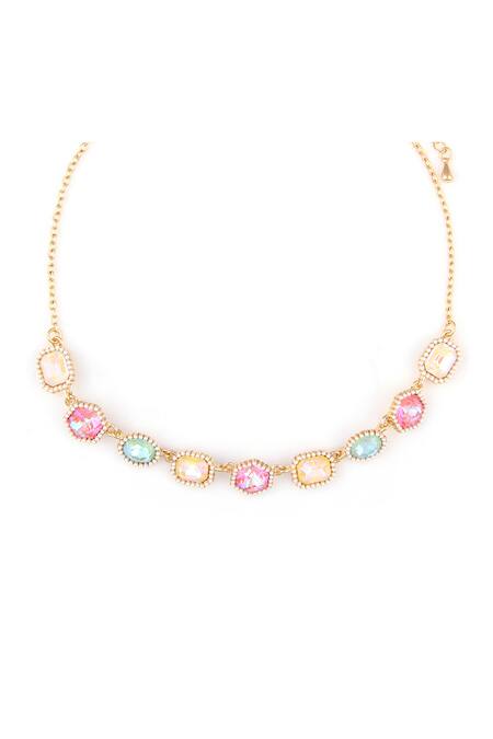 Buy_Ishhaara_Multi Color Crystals Dangler Stone Embellished Earrings _Online_at_Aza_Fashions