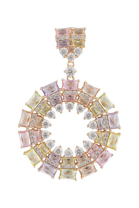 Buy Minaki Multi Color Cubic Zirconia Embellished Earrings Online at Aza Fashions Buy_Minaki_Multi Color Cubic Zirconia Embellished Earrings_Online_at_Aza_Fashions