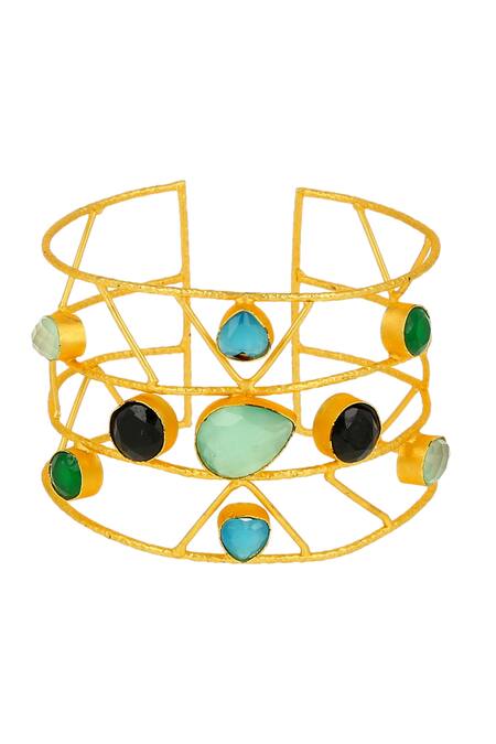 Buy Ishhaara Multi Color Stones Studded Bracelet Online at Aza Fashions Buy_Ishhaara_Multi Color Stones Studded Bracelet _Online_at_Aza_Fashions