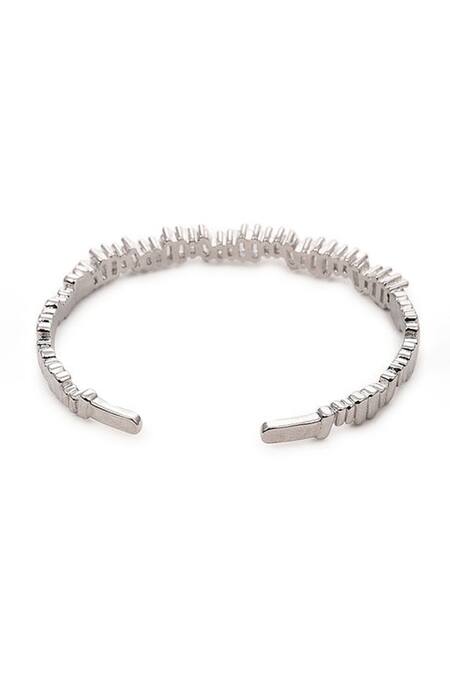 Buy_The Jewel Factor_Gold Plated Stone Baguettes Embellished Bangle_Online_at_Aza_Fashions