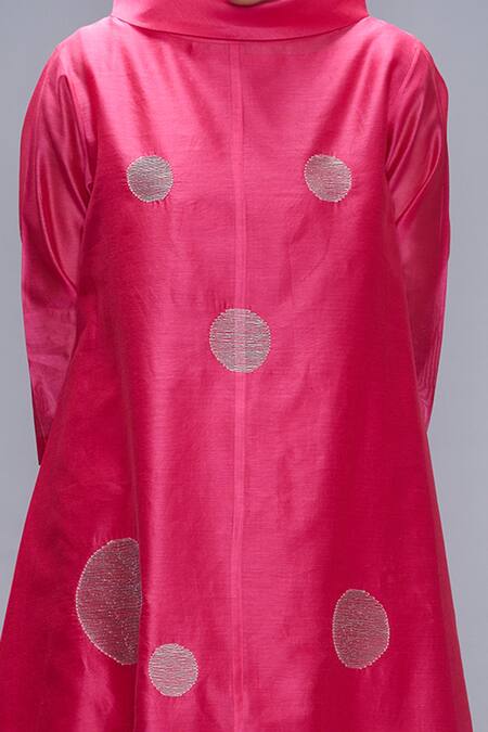 Buy Taika By Poonam Bhagat Pink Chanderi Embroidery Collared Dress Online at Aza Fashions Buy_Taika By Poonam Bhagat_Pink Chanderi Embroidery Collared Dress _Online_at_Aza_Fashions