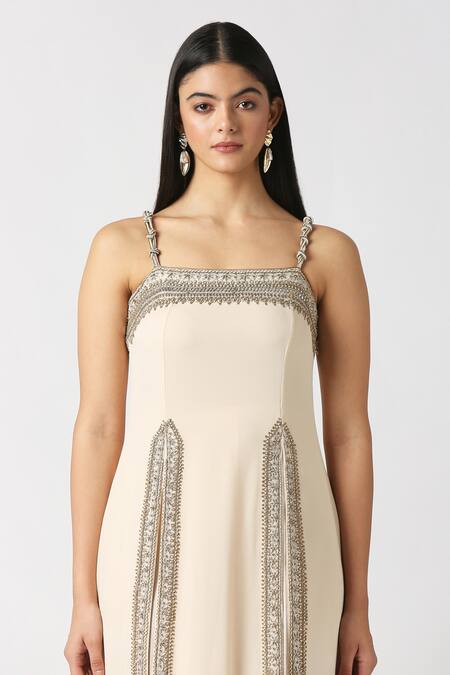 Buy Labbada Ivory 80 Gram Double Heavy Pure Georgette Hand Slit Kurta And Palazzo Set Online at Aza Fashions Buy_Labbada_Ivory 80 Gram Double Heavy Pure Georgette Hand Slit Kurta And Palazzo Set_Online_at_Aza_Fashions