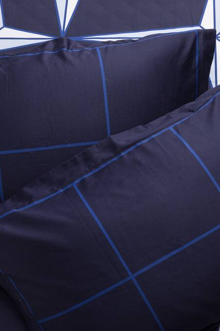Buy_Kyoona_Blue 100% Cotton Print Holy Azulejos Bedsheet Set_Online_at_Aza_Fashions