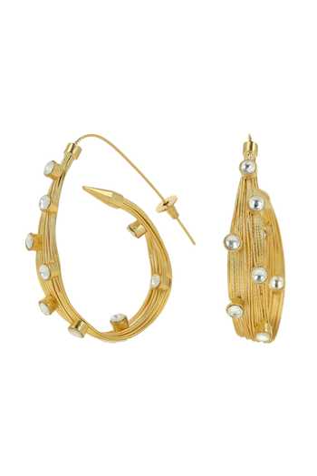Buy Ishhaara Gold Plated Stones Embellished Hoop Earrings Online at Aza Fashions Buy_Ishhaara_Gold Plated Stones Embellished Hoop Earrings _Online_at_Aza_Fashions