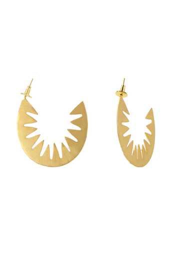 Buy_Ishhaara_Gold Plated Sunrays Cut Work Earrings _Online_at_Aza_Fashions