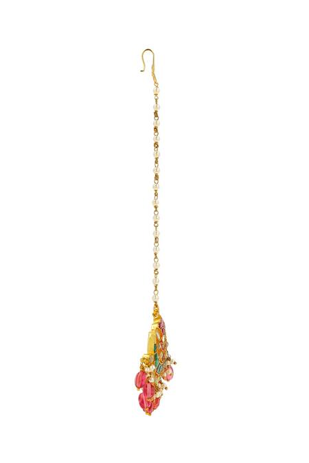 Buy Ishhaara Multi Color Bead Embellished Maangtikka Online at Aza Fashions Buy_Ishhaara_Multi Color Bead Embellished Maangtikka _Online_at_Aza_Fashions