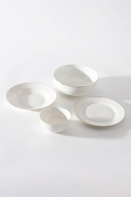 Buy_Table Manners_White Bone China Plain Room Service Dinner Set_Online_at_Aza_Fashions