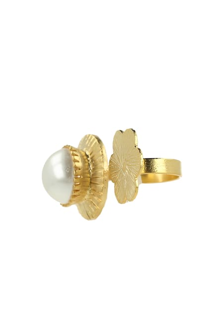 Buy Ishhaara Gold Plated Pearls Embellished Open Ring Online at Aza Fashions Buy_Ishhaara_Gold Plated Pearls Embellished Open Ring _Online_at_Aza_Fashions
