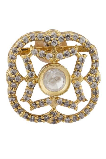 Shop_Saga Jewels_Multi Color Beads Kundan Embellished Pendant Choker Set_Online_at_Aza_Fashions