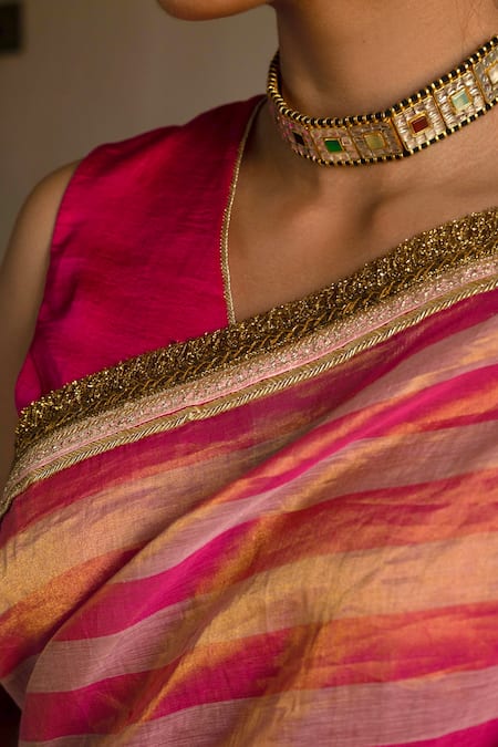 Buy Shorshe Clothing Gold Handloom Cotton Zari Stripe Pattern Saree Online at Aza Fashions Buy_Shorshe Clothing_Gold Handloom Cotton Zari Stripe Pattern Saree _Online_at_Aza_Fashions