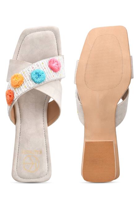 Buy_Kaltheos_White Embellished Luna Strappy Block Heel Sandals_Online_at_Aza_Fashions