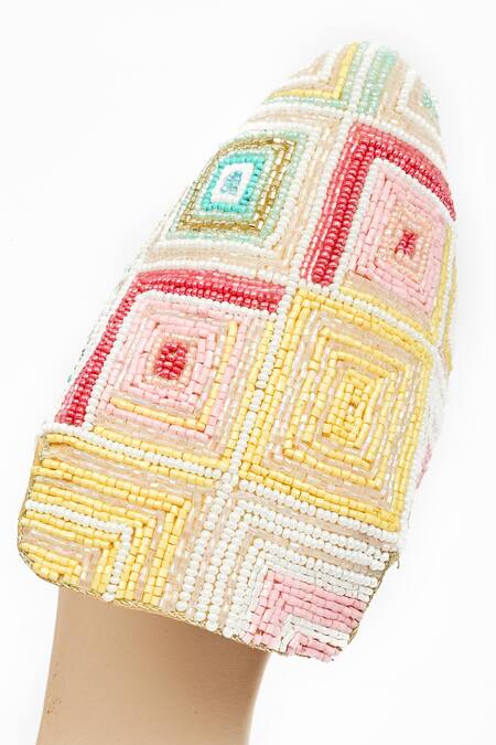 Buy_Miar Designs_Multi Color Mirha Embroidered Mules_Online_at_Aza_Fashions