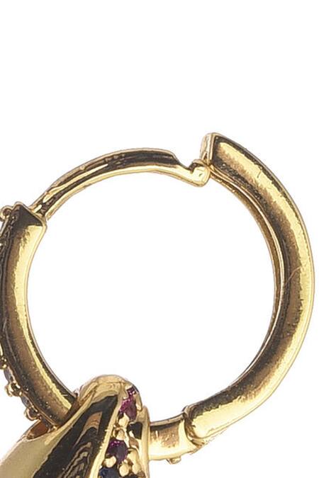 Buy_The Jewel Factor_Multi Color Crystals And Bead Embellished Hoops_Online_at_Aza_Fashions