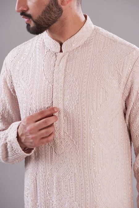 Buy Kasbah Pink Silk, Cotton Embroidery Thread Work Kurta Online at Aza Fashions Buy_Kasbah_Pink Silk, Cotton Embroidery Thread Work Kurta _Online_at_Aza_Fashions