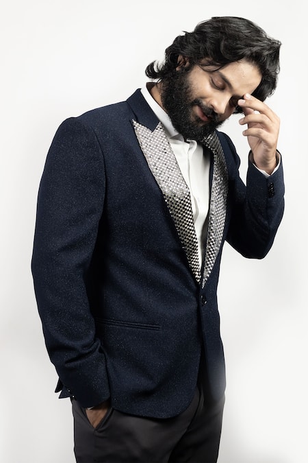 Buy_Hilo Design_Blue Blaze Shimmer _Online_at_Aza_Fashions