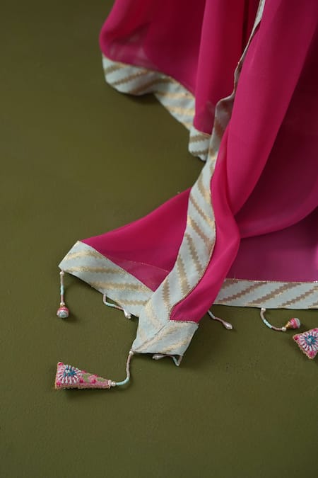 Buy_Kanika Sharma_Pink Georgette, Modal Sequins, Embroidery, Zari Round Ombre Saree With Blouse _Online_at_Aza_Fashions