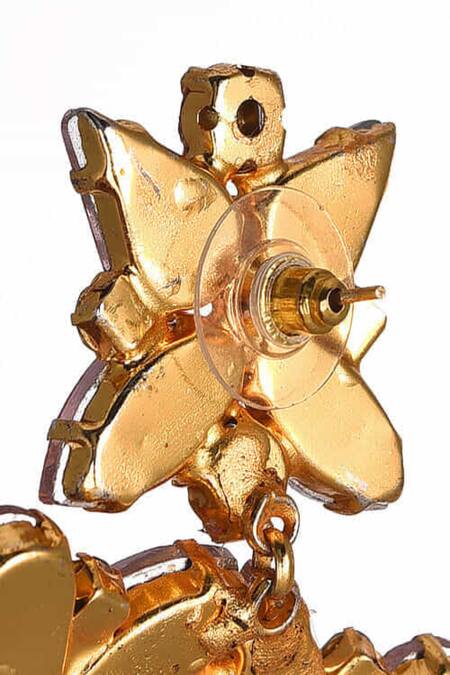 Buy The Jewel Factor Peach Crystals Petal Shaped Earrings Online at Aza Fashions Buy_The Jewel Factor_Peach Crystals Petal Shaped Earrings_Online_at_Aza_Fashions