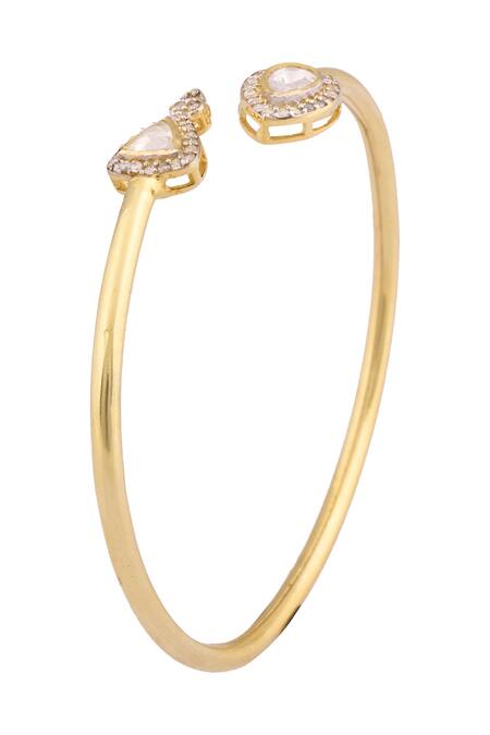 Buy_Ivorine_Gold Plated Embellished Polki Bracelet _Online_at_Aza_Fashions