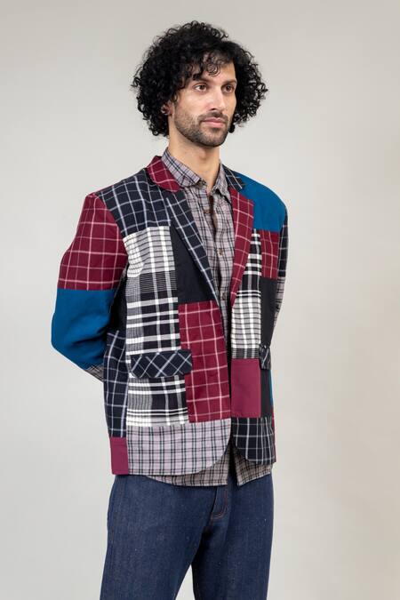 Buy Doodlage Multi Color Cotton Patchwork David Patched Blazer Online at Aza Fashions Buy_Doodlage_Multi Color Cotton Patchwork David Patched Blazer_Online_at_Aza_Fashions