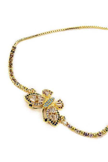 Buy The Jewel Factor Multi Color Crystals Butterfly Charm Bracelet Online at Aza Fashions Buy_The Jewel Factor_Multi Color Crystals Butterfly Charm Bracelet_Online_at_Aza_Fashions