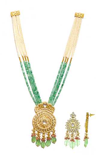 Buy_Ishhaara_Multi Color Pearls Layered Necklace Set