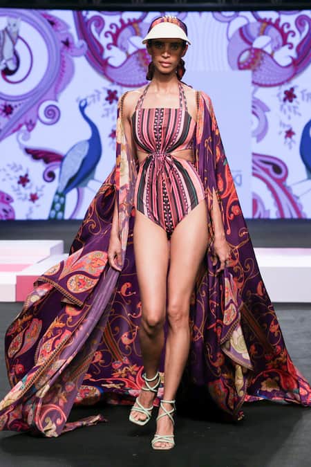 Buy_Limerick By Abirr N' Nanki_Multi Color Cole Floral And Paisley Pattern Cape _Online_at_Aza_Fashions